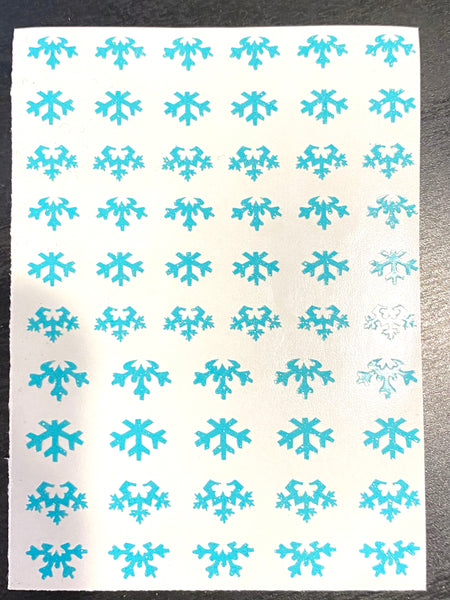 (Discontinued) Winter Cuticle Snowflake Design 2 | Sparkle Tiffany Blue