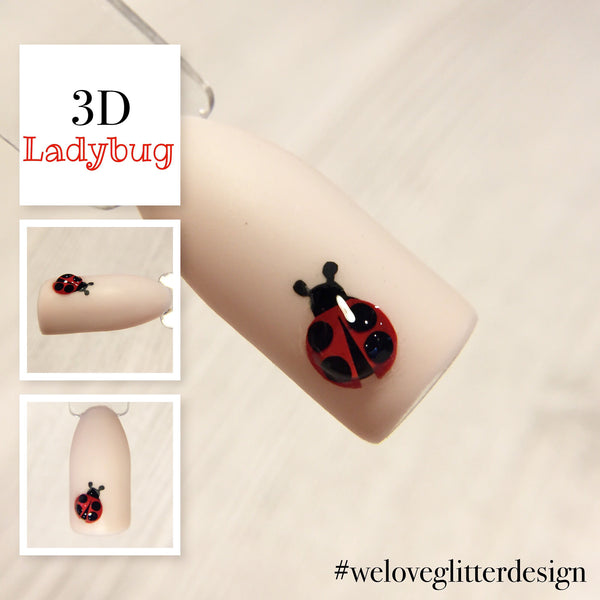 Ladybug Nail Decal | Black & Red
