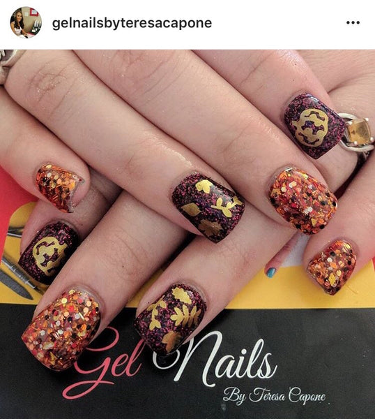 Leaves (Design 1) Nail Decal | Gold Shimmer