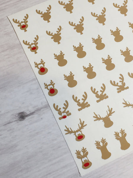 Rudolph The Red Nose Reindeer Nail Decal | Light Brown