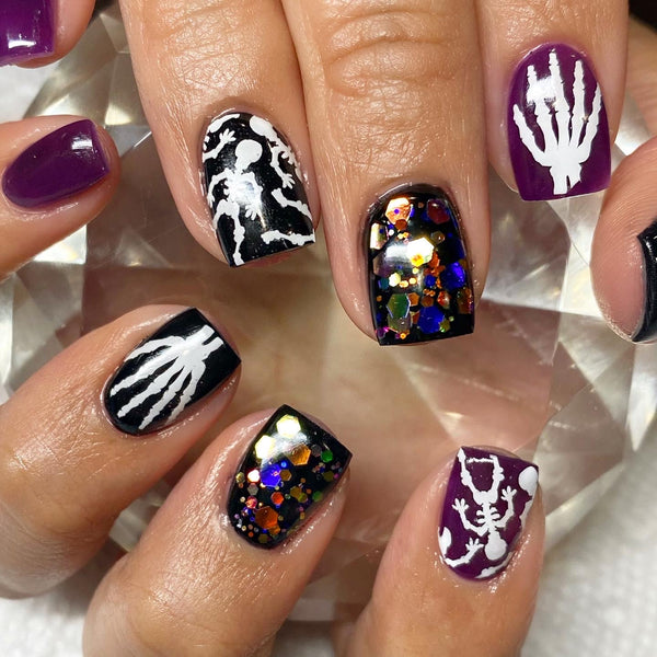 Skeleton Hand Nail Decal | White (CHOOSE LENGTH)