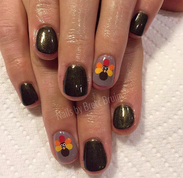 Gobble 'Til Ya Wobble Nail Decals | Red, Orange & Yellow