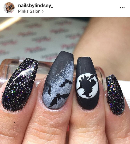 Flying Witches Nail Decal | Black