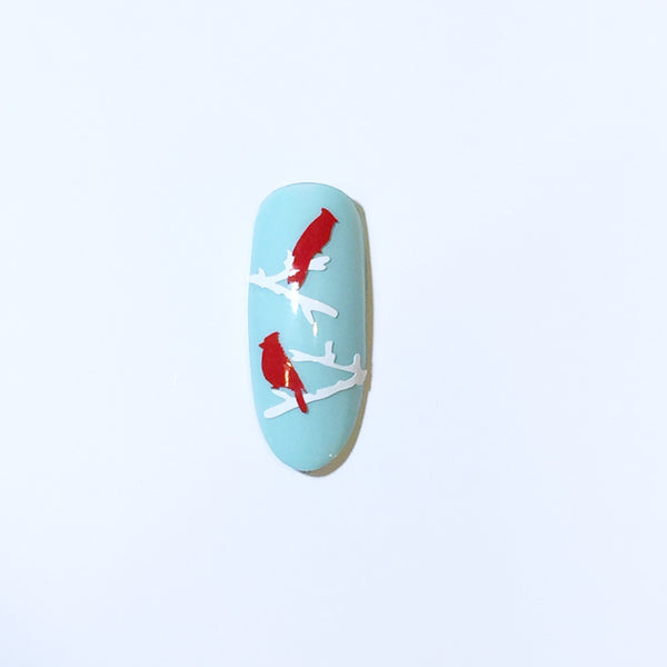 Cardinal & Tree Nail Decal | White & Red