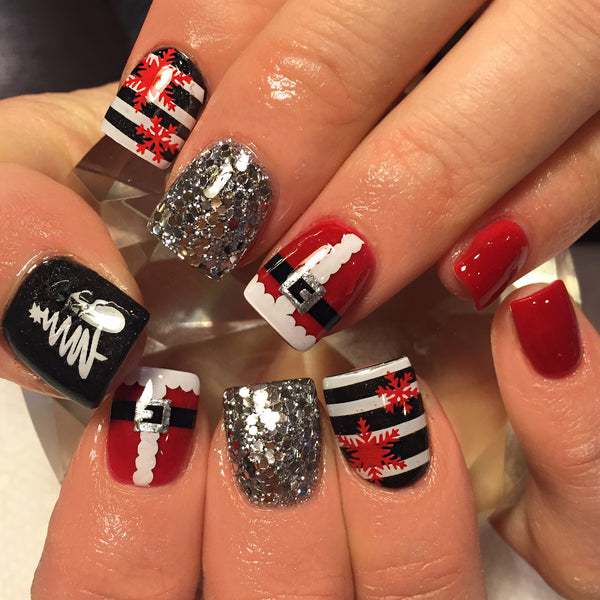 Snowflakes Small Nail Decal | Red