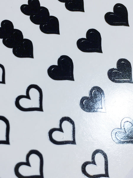 Heart Outline Nail Decal | Black