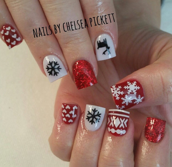 Snowflakes Small Nail Decal | White