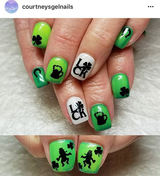 Leprechauns & Luck Nail Decal | Black