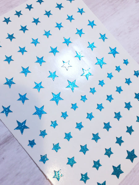 All Stars Nail Decal | Sparkle Mint Blue