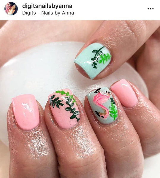 Spring Leaves Nail Decal | Bright Green