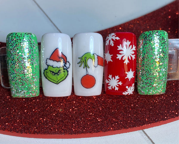 Snowflakes Variety (Design 1) Nail Decal | White