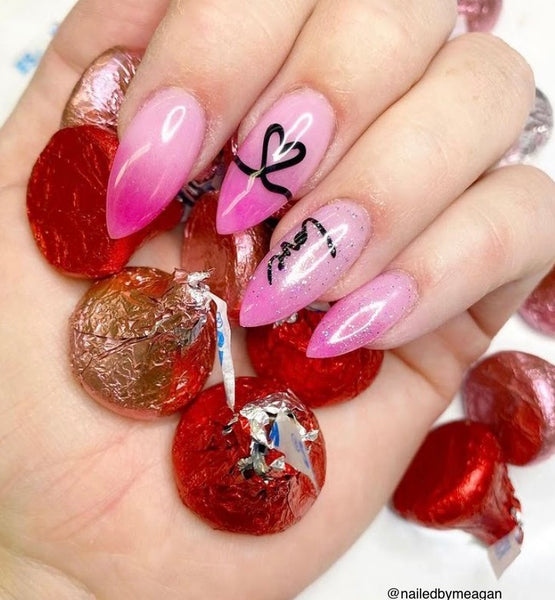 Ribbon Heart Nail Decal | Black (*Comes Un-Weeded)
