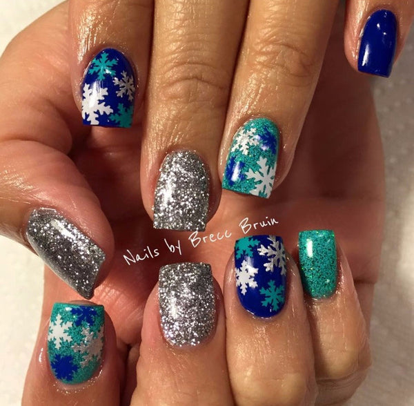 Snowflakes Small Nail Decal | White