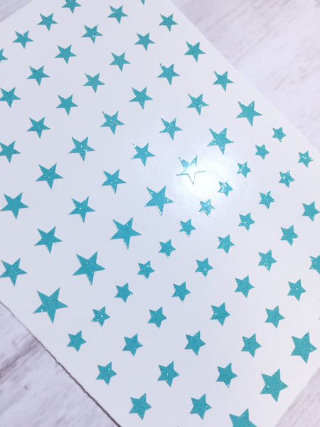 All Stars Nail Decal | Sparkle Tiffany Blue