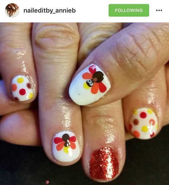 Gobble 'Til Ya Wobble Nail Decals | Red, Orange & Yellow