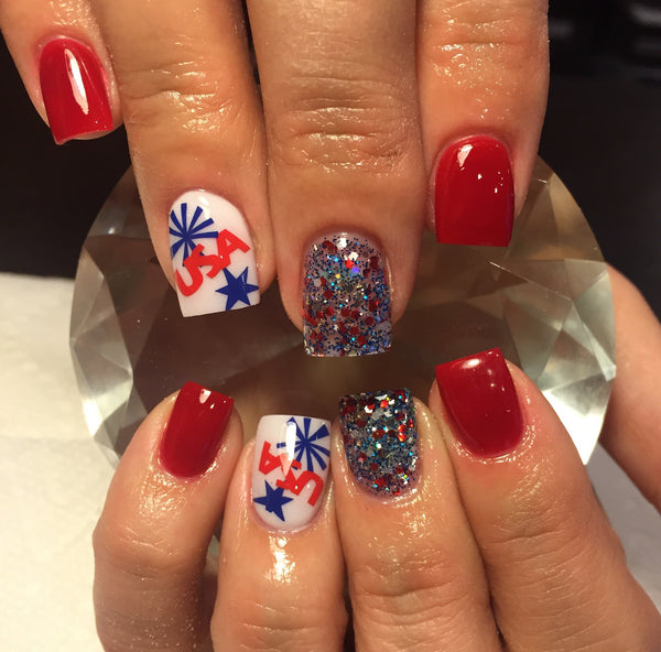 U.S.A. Party Nail Decal | Red