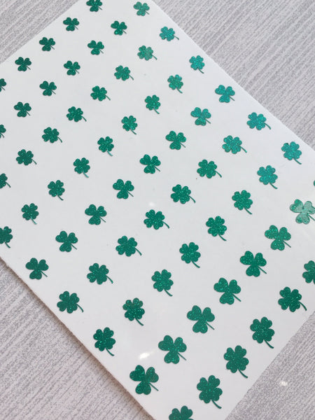 All Clovers Nail Decal | Sparkle Green