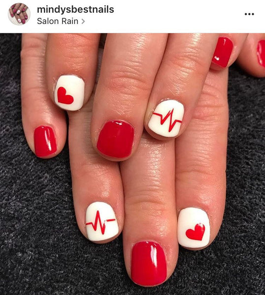 Heart Attack Nail Decal | Red