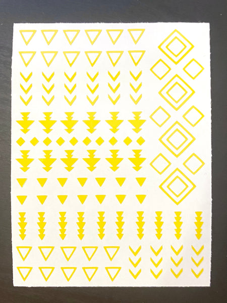 (Discontinued) Tribal Nail Decal | Yellow
