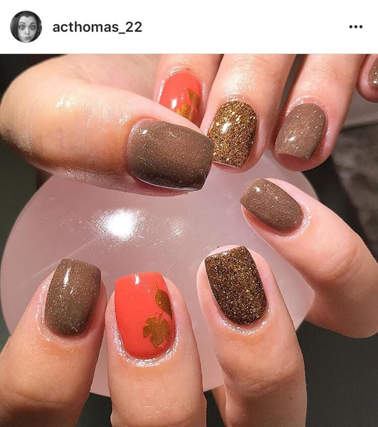 Leaves (Design 1) Nail Decal | Copper Shimmer