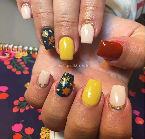 Leaves (Design 1) Nail Decal | Light Brown