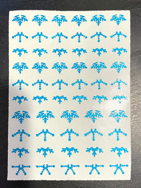 (Discontinued) Winter Cuticle Snowflake Design 1 | Sparkle Mint Blue