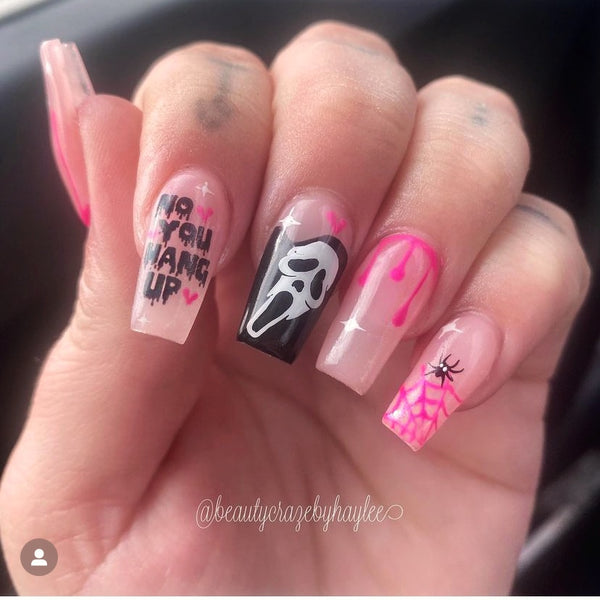 Scream Face Nail Decal (un-weeded) | White & Black