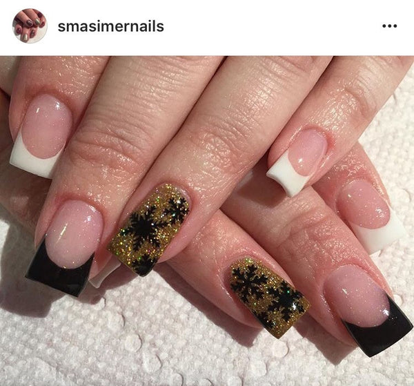 Snowflakes Small Nail Decal | Black