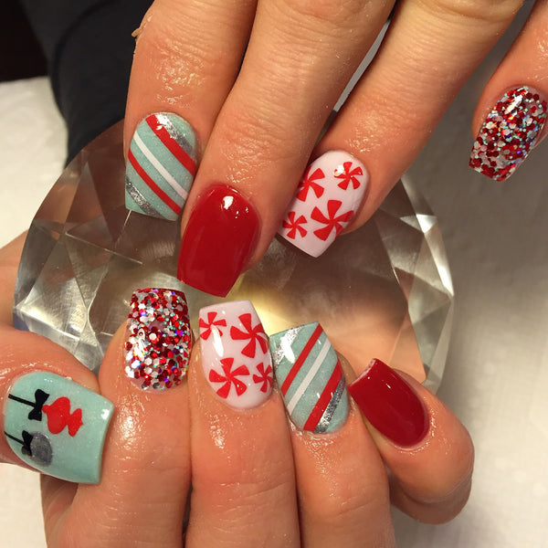 Peppermint Swirl Nail Decal | (Choose Color)
