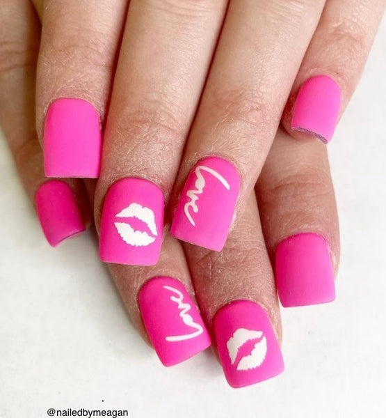 Kissy Lips Nail Decal | White (*Decal Comes Un-Weeded)