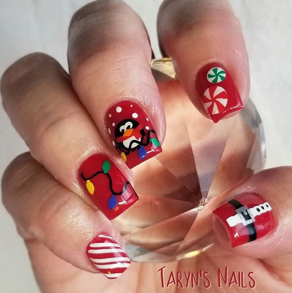 Peppermint Swirl Nail Decal | (Choose Color)