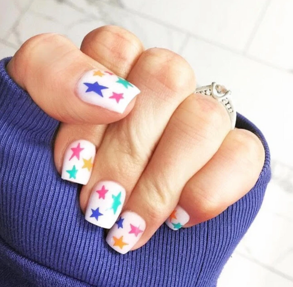 Retro Stars Nail Decal | Brilliant Blue