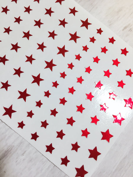 All Stars Nail Decal | Polished Metal Red