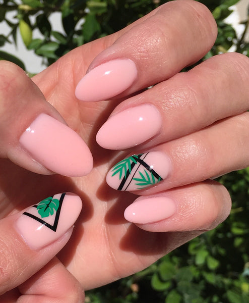 Tropical Leaves Nail Decal | Green