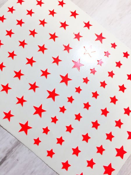 All Stars Nail Decal | Neon Red