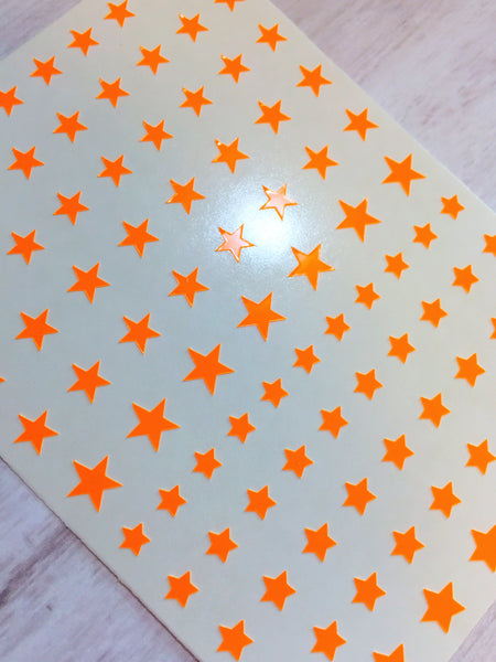 All Stars Nail Decal | Neon Light Orange