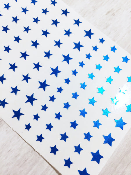 All Stars Nail Decal | Polished Metal Blue