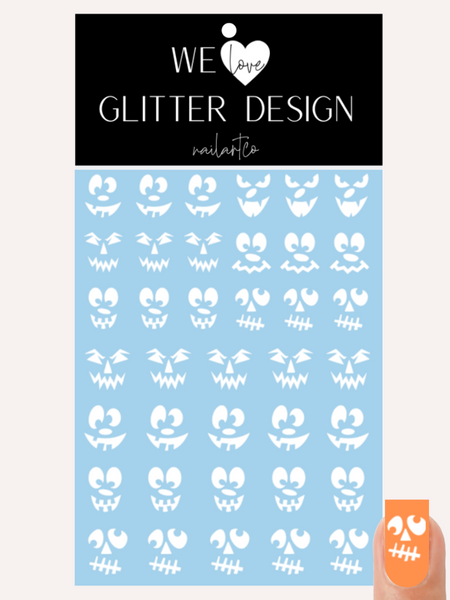 Jack-O-Lantern Faces DESIGN 1 | White