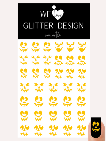 Jack-O-Lantern Faces DESIGN 1 | Yellow