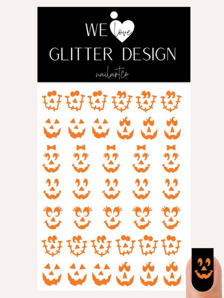 Jack-O-Lantern Faces DESIGN 2 | Bright Orange