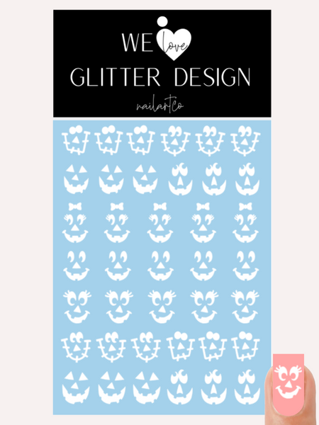 Jack-O-Lantern Faces DESIGN 2 | White