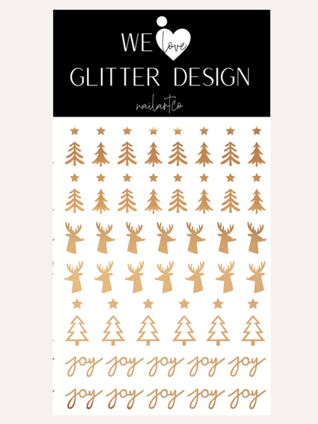 Joyful & Bright Nail Decal | Chrome // Light Gold