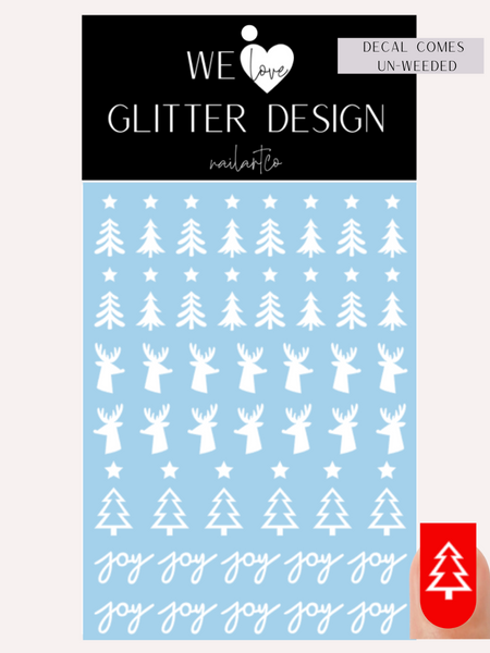 Joyful & Bright Nail Decal | White