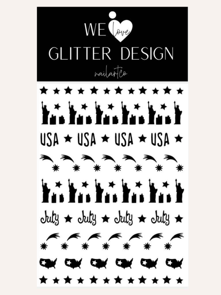 Lady Liberty Nail Decal | Black