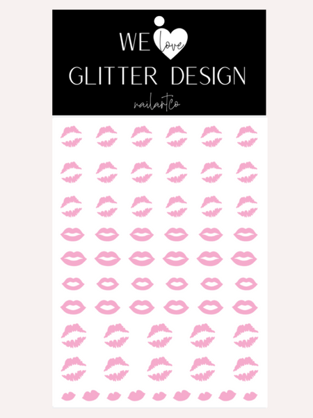 Kissy Lips Nail Decal | Soft Pink (*Decal Comes Un-Weeded)