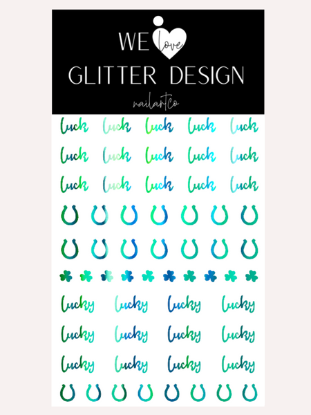 Luck Of The Irish Nail Decal | Holo Rainbow // Green