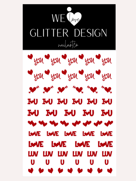 Love You Nail Decal | Red
