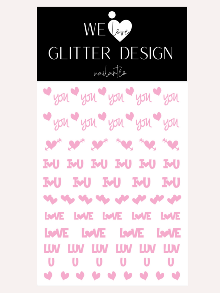 Love You Nail Decal | Soft Pink