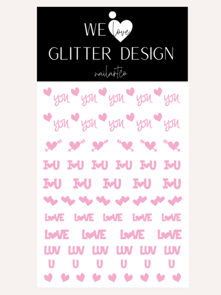 Love You Nail Decal | Soft Pink