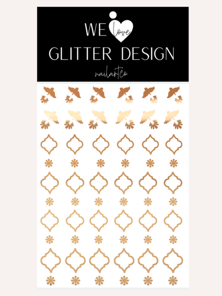 Moroccan Style Nail Decal | Chrome // Light Gold